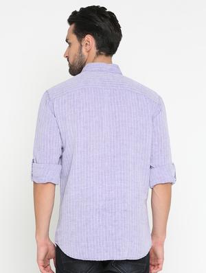purple striped short kurta - 15747285 - Standard Image - 3