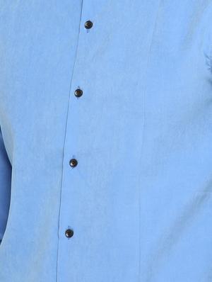 blue cotton blend casual shirt - 15747315 - Standard Image - 5