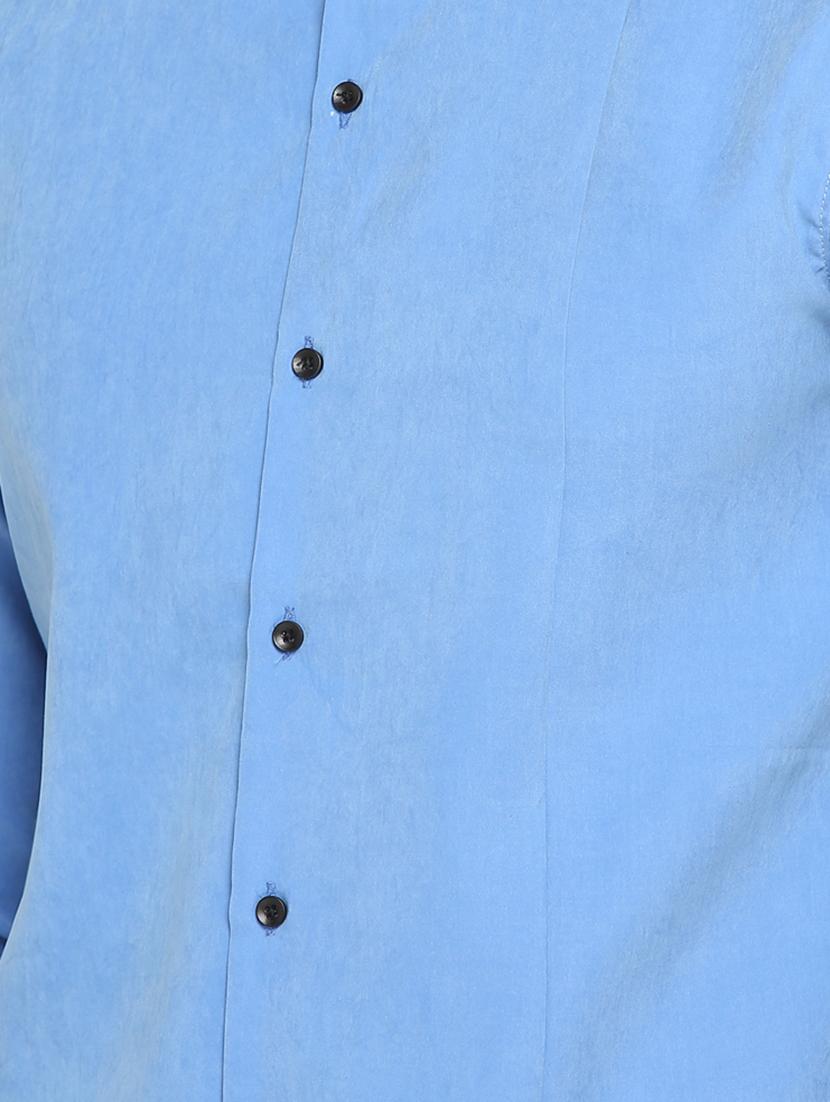 blue cotton blend casual shirt - 15747315 - Zoom Image - 5