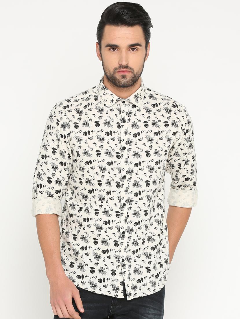 beige floral printed casual shirt - 15747355 - Zoom Image - 1