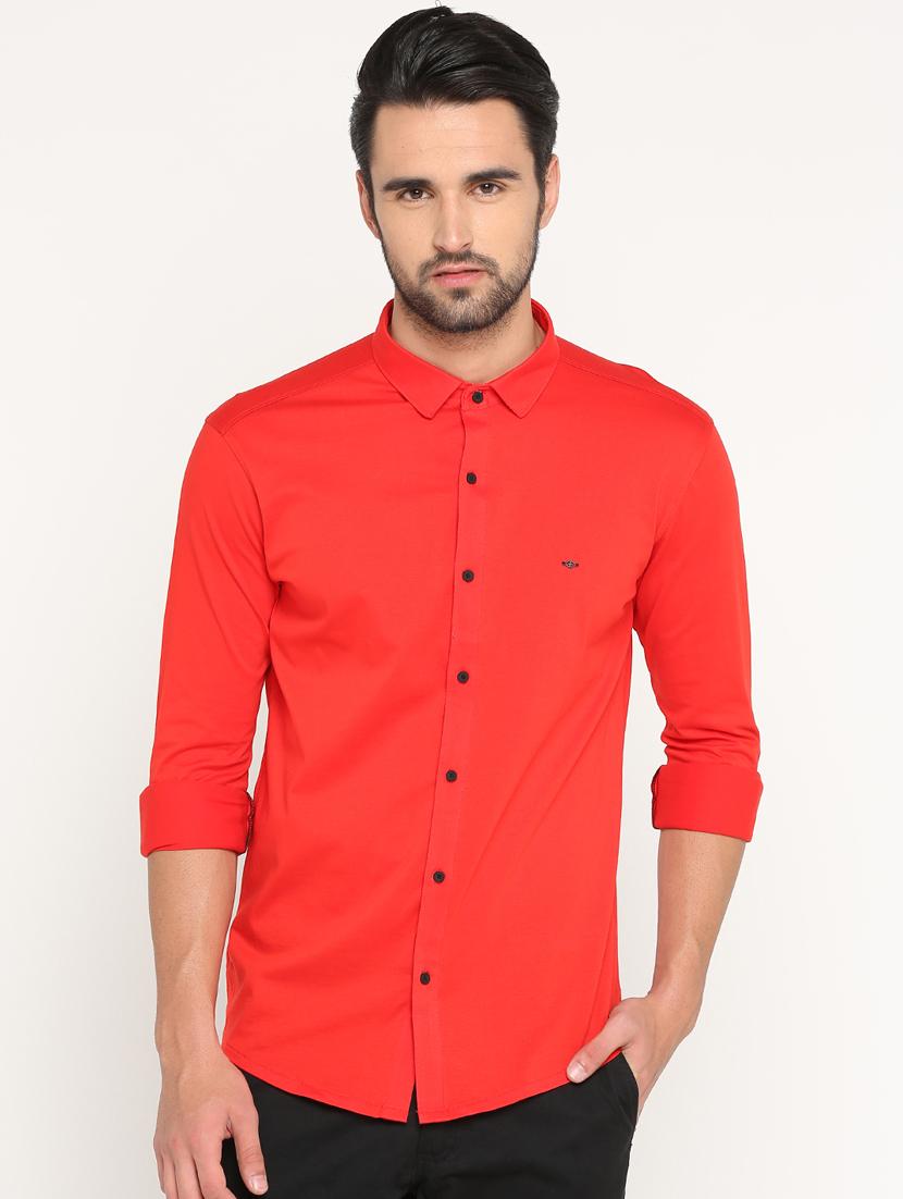red cotton casual shirt - 15747361 - Zoom Image - 1