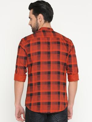 orange cotton casual shirt - 15747365 - Standard Image - 3
