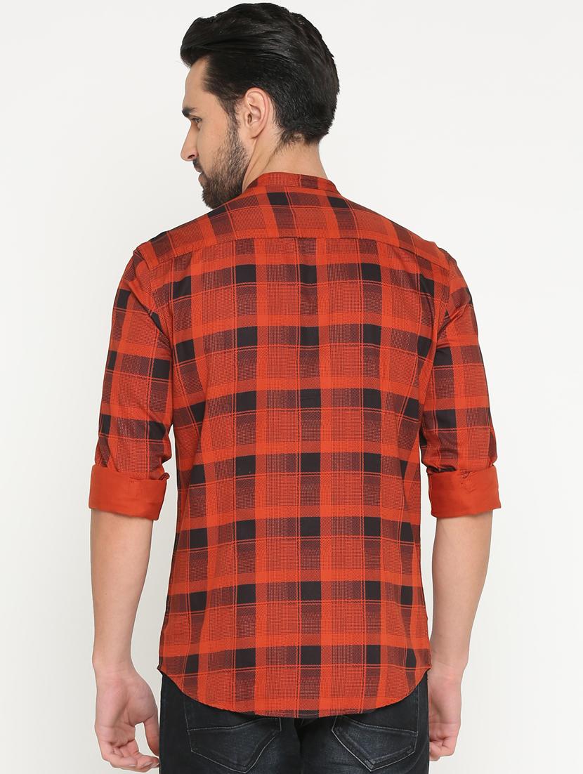 orange cotton casual shirt - 15747365 - Zoom Image - 3