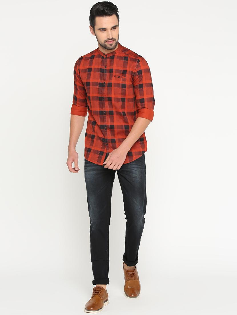orange cotton casual shirt - 15747365 - Zoom Image - 4