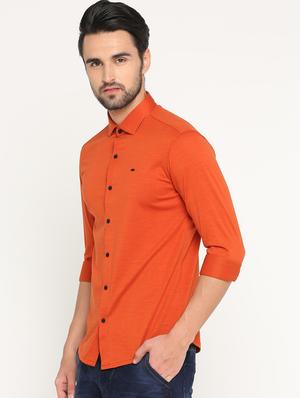 orange cotton casual shirt - 15747378 - Standard Image - 2