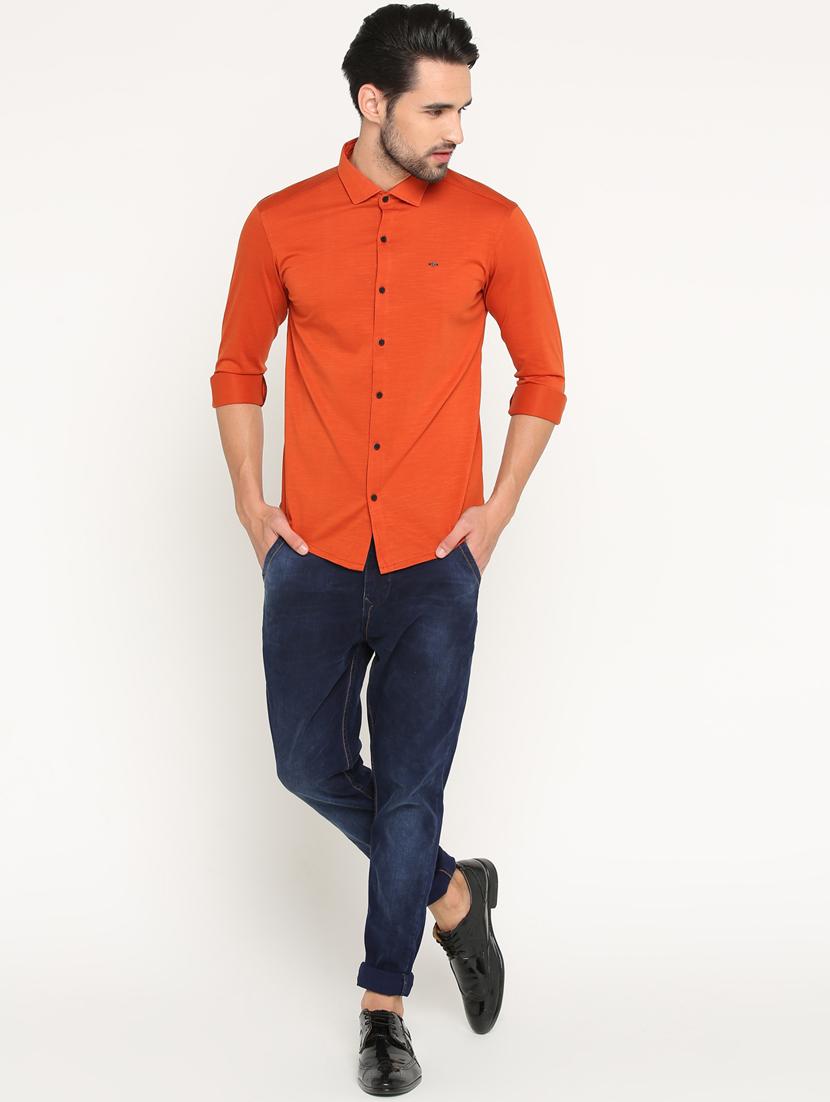 orange cotton casual shirt - 15747378 - Zoom Image - 4