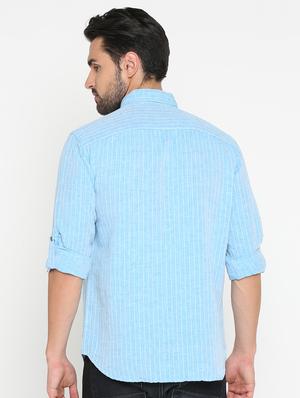 blue cotton short kurta - 15747381 - Standard Image - 3