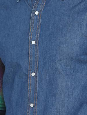 blue denim casual shirt - 15747386 - Standard Image - 5