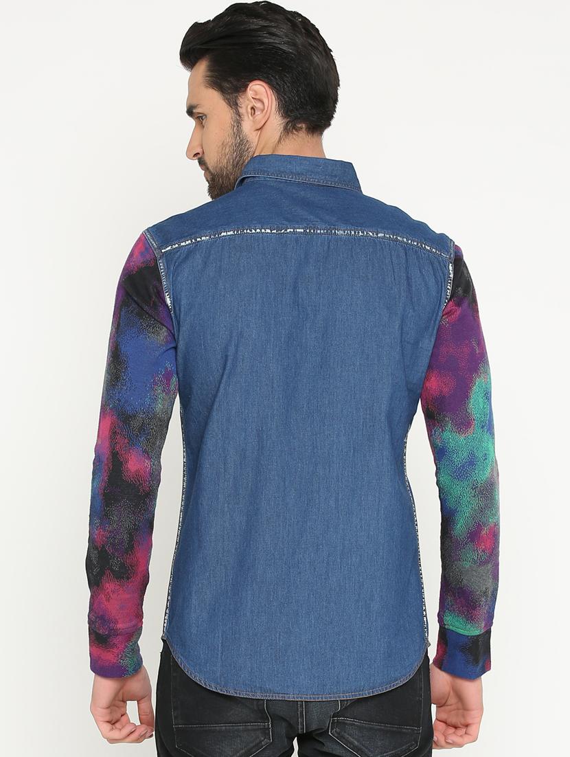 blue denim casual shirt - 15747386 - Zoom Image - 3