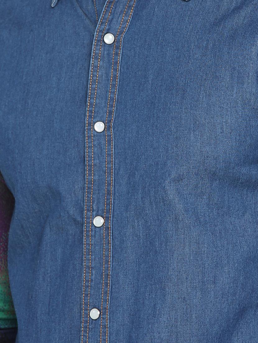 blue denim casual shirt - 15747386 - Zoom Image - 5