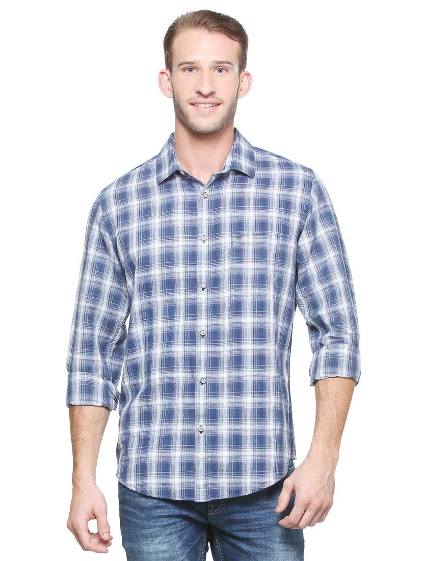 blue cotton casual shirt - 15747403 - Zoom Image - 1