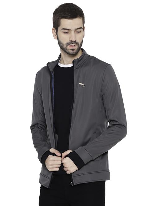 grey polyester casual jacket - 15747873 - Standard Image - 1
