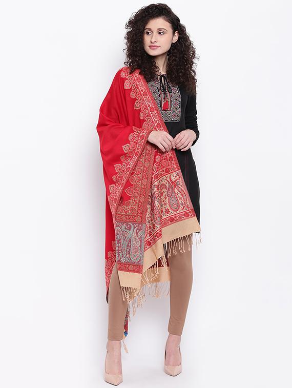 Paisley wool shawl with fringes - 15747991 - Zoom Image - 1
