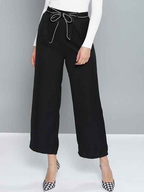 tie-up waist pleated wide leg trouser - 15748361 - Standard Image - 1