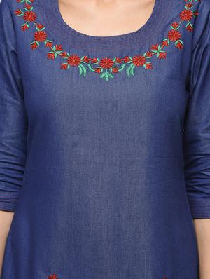 embroidered straight kurta - 15748447 - Standard Image - 5
