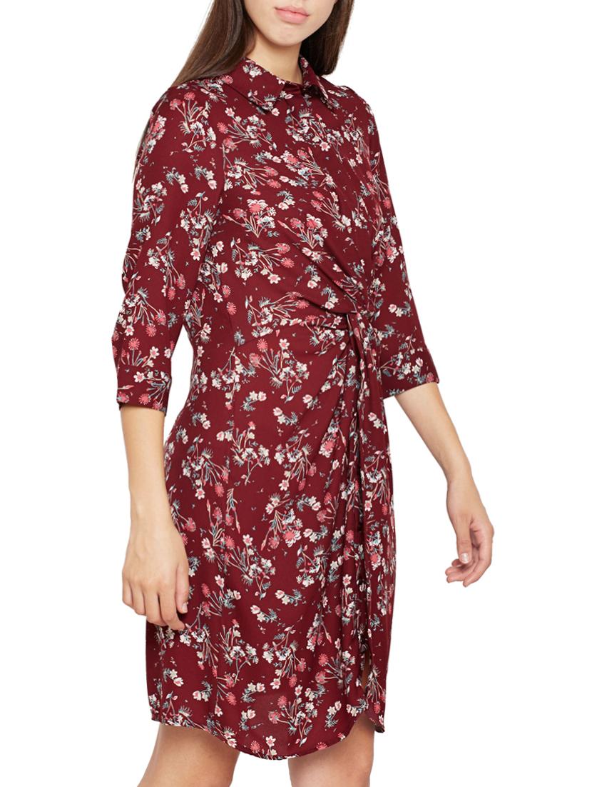 twist detail floral shirt dress - 15748730 - Zoom Image - 2