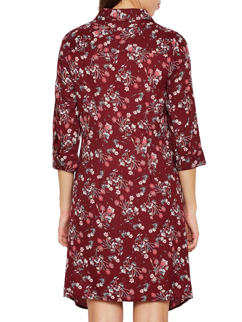 twist detail floral shirt dress - 15748730 - Zoom Image - 3