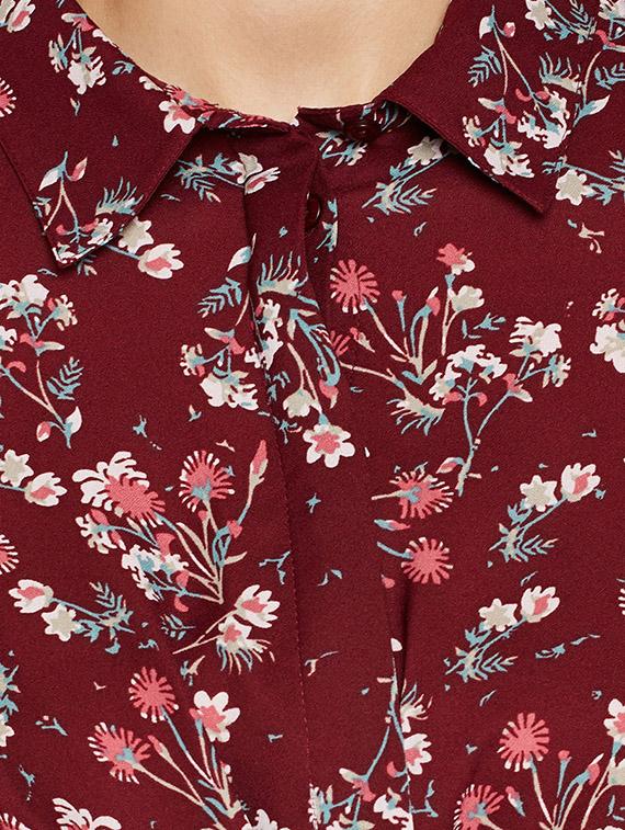 twist detail floral shirt dress - 15748730 - Zoom Image - 4