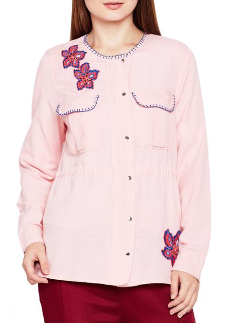 drawstring waist embroidered jacket - 15748757 - Standard Image - 1
