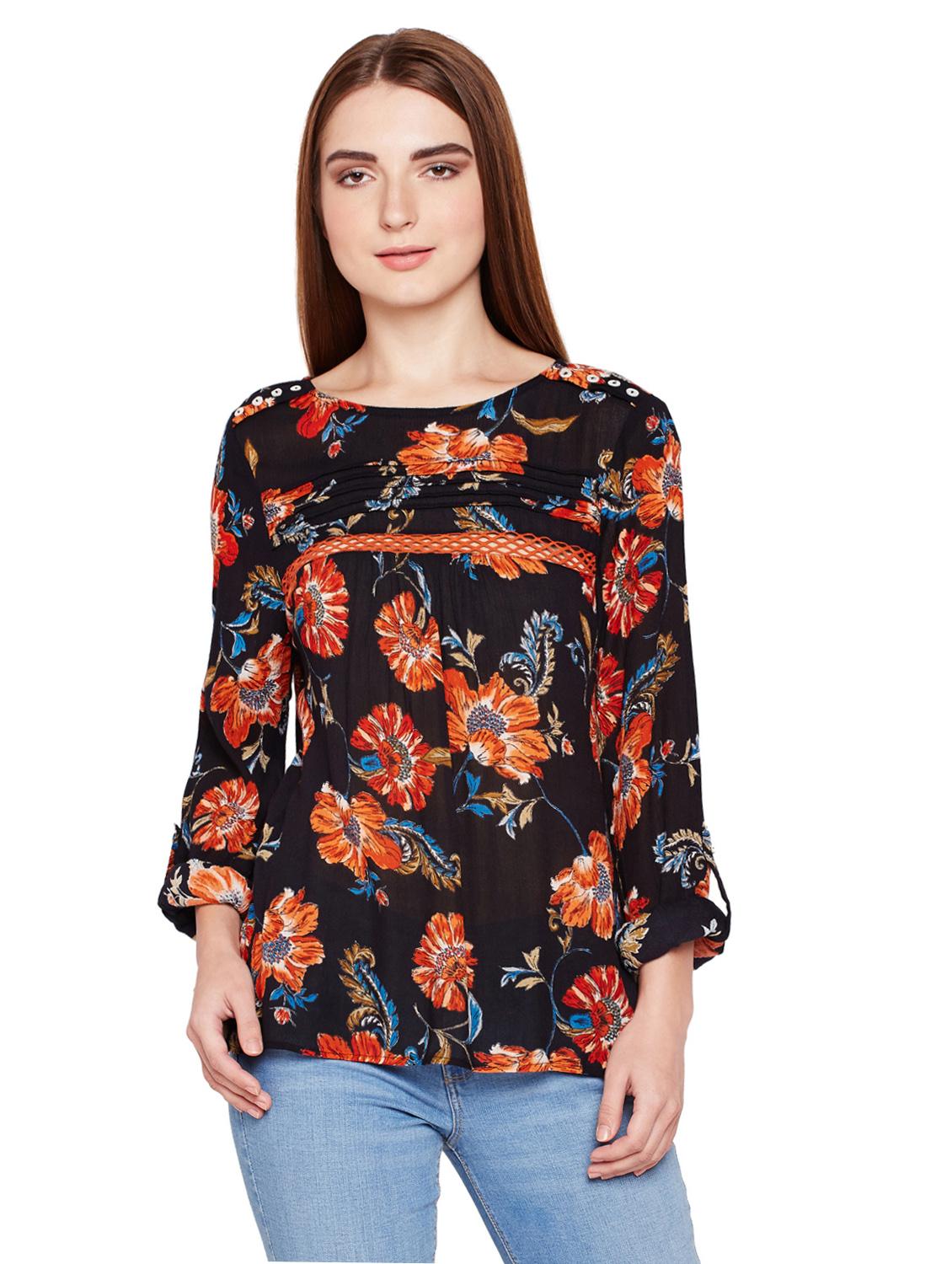 lace insert floral tunic - 15750568 - Zoom Image - 1