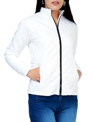 contrast zipper quilted jacket - 15751263 - Standard Image - 2