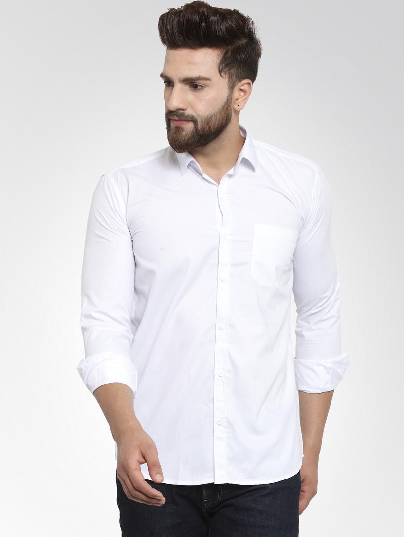 solid white casual shirt - 15755124 - Zoom Image - 1