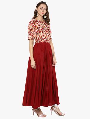 printed flared kurta - 15755834 - Standard Image - 2