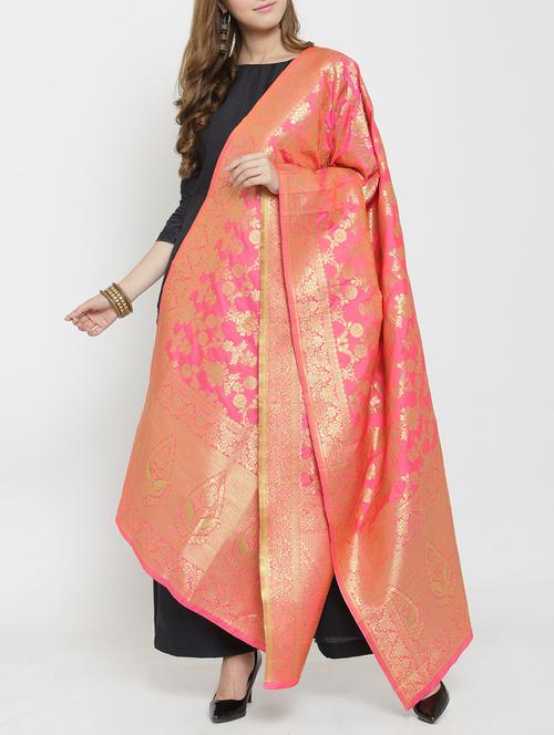 self-design banarasi dupatta - 15755858 - Standard Image - 1