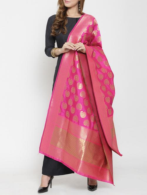 self-design banarasi dupatta - 15755872 - Very Small Image - 1