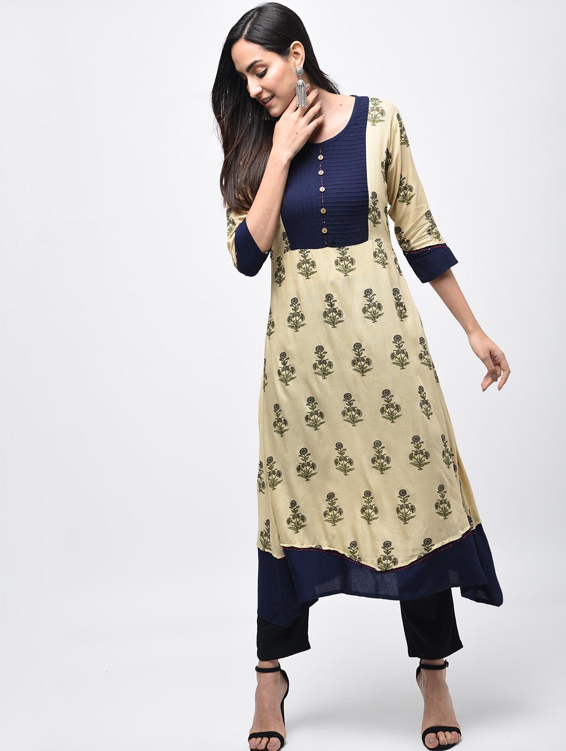 A-line printed kurta - 15756998 - Zoom Image - 1
