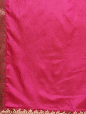 zari lace border magenta saree with blouse - 15757477 - Standard Image - 3