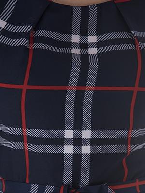 tie-front checkered flared dress - 15757521 - Standard Image - 5