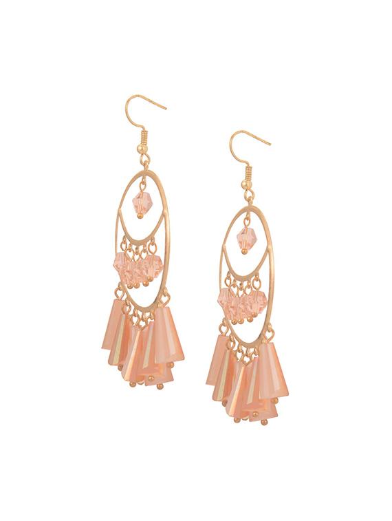 beige crystal drop earrings - 15757773 - Zoom Image - 2
