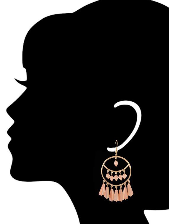 beige crystal drop earrings - 15757773 - Zoom Image - 3