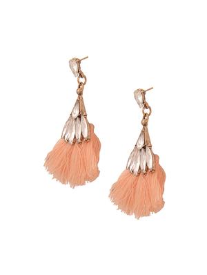 pink metal drop earring - 15757805 - Standard Image - 2