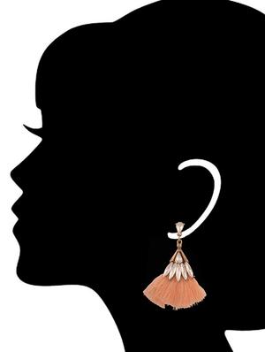 pink metal drop earring - 15757805 - Standard Image - 3