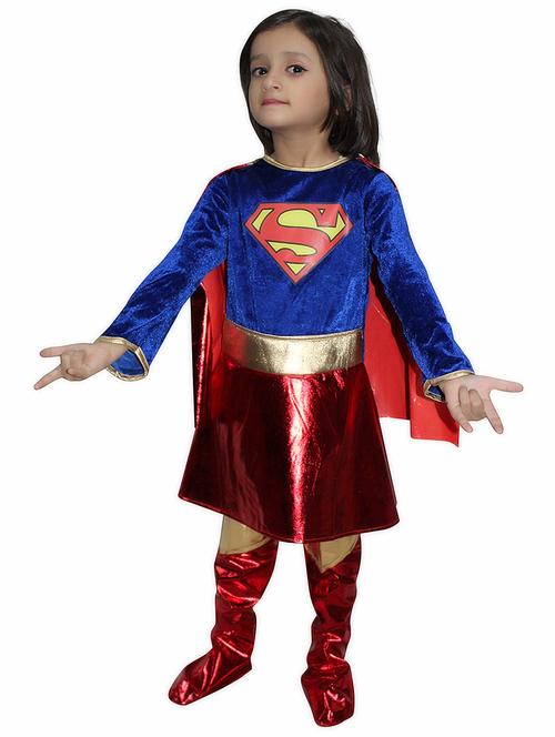 red polyester super girl costume - 15758753 - Standard Image - 1