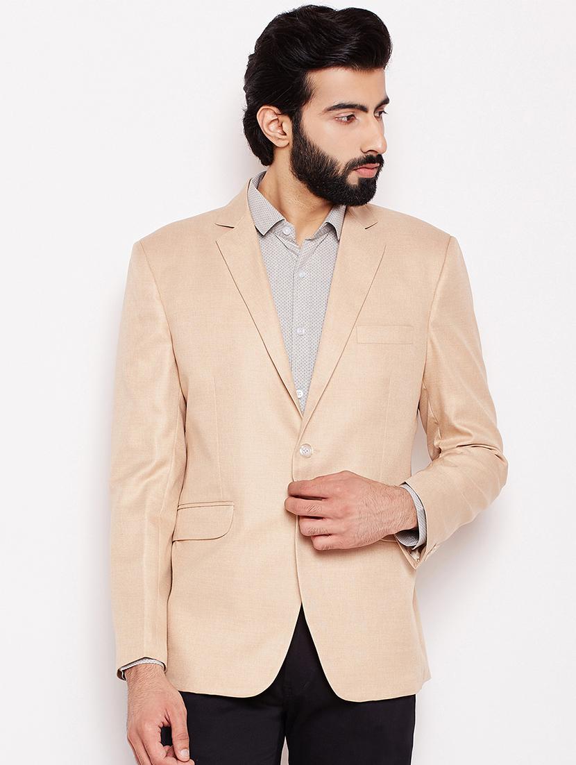beige cotton formal blazer - 15758833 - Zoom Image - 1