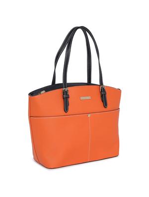 orange leatherette (pu) regular handbag - 15759190 - Standard Image - 4