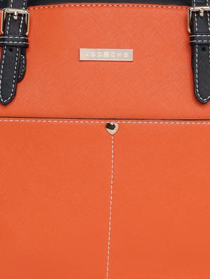 orange leatherette (pu) regular handbag - 15759190 - Standard Image - 5