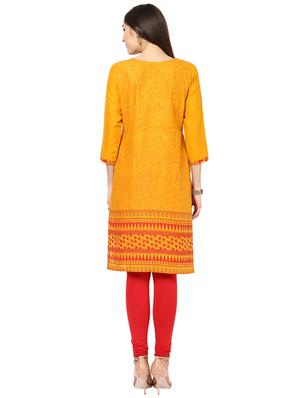 straight printed kurta - 15759208 - Standard Image - 3