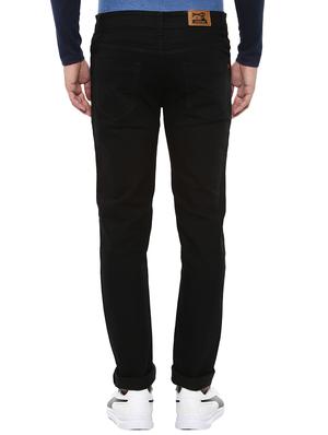 black cotton blend slash knee jeans - 15759211 - Standard Image - 3
