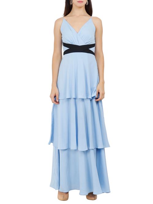 Criss-cross belted layered maxi dress - 15759435 - Standard Image - 1