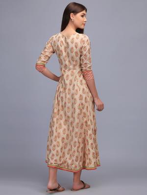 block print flared maxi dress - 15760337 - Standard Image - 3