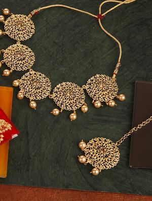 gold plated choker necklace - 15760348 - Standard Image - 6