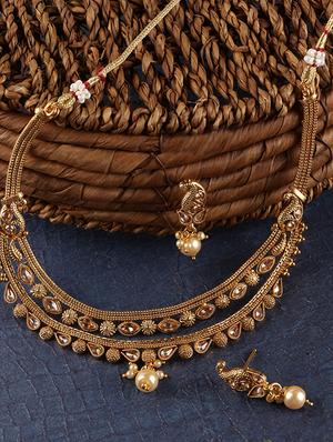 gold plated choker necklace - 15760359 - Standard Image - 5