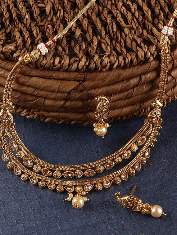gold plated choker necklace - 15760359 - Zoom Image - 5
