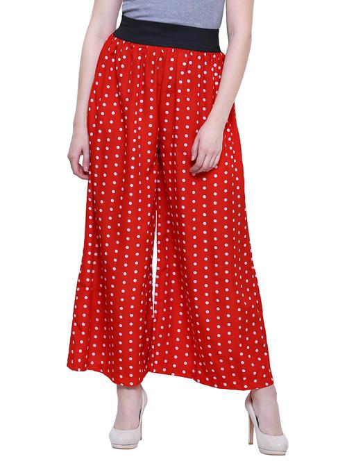 polka dotted flared palazzo - 15763227 - Standard Image - 1