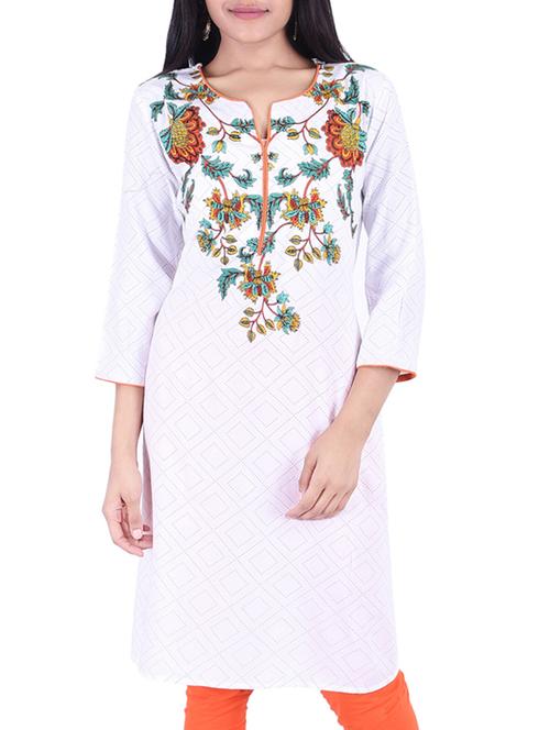 printed straight kurta - 15763857 - Standard Image - 1