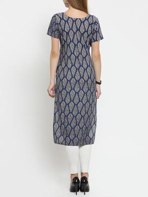 printed straight kurta - 15764046 - Standard Image - 3